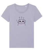 Surprised cat  Tricou mânecă scurtă guler larg fitted Damă Expresser
