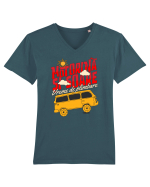 Drumetie și aventura - Motorină și Soare, vreme de plimbare  Tricou mânecă scurtă guler V Bărbat Presenter