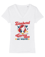 Zambetul - Cartea mea de vizită  Tricou mânecă scurtă guler V Damă Evoker