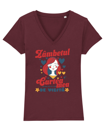 Zambetul - Cartea mea de vizită  Burgundy