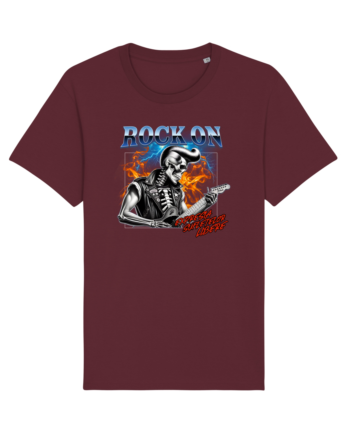 Tricou mânecă scurtă Unisex Rocker Burgundy