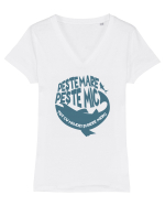 Peste mare, peste mic Tricou mânecă scurtă guler V Damă Evoker