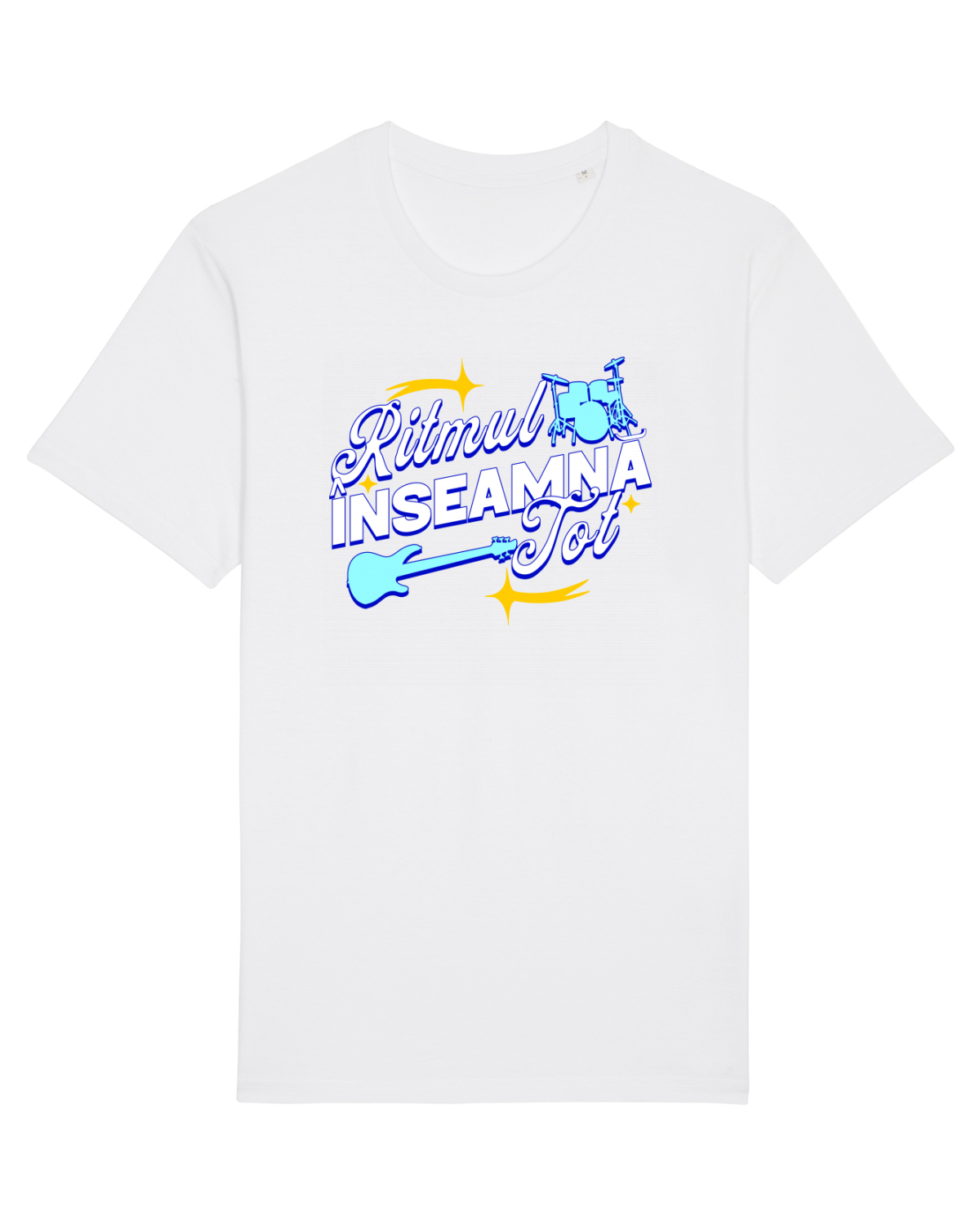 Tricou mânecă scurtă Unisex Rocker White