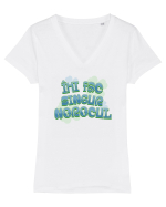 Pentru norocoși  Tricou mânecă scurtă guler V Damă Evoker