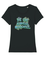 Pentru norocoși  Tricou mânecă scurtă guler larg fitted Damă Expresser
