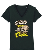 Cafea buna- Așa incep zilele bune Tricou mânecă scurtă guler V Damă Evoker