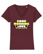Good morning love  Tricou mânecă scurtă guler V Damă Evoker