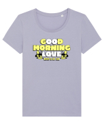 Good morning love  Tricou mânecă scurtă guler larg fitted Damă Expresser