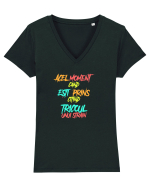 ACEL MOMENT CAND ESTI PRINS CITIND TRICOUL UNUI STRAIN Tricou mânecă scurtă guler V Damă Evoker