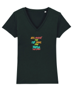 ACEL MOMENT CAND ESTI PRINS CITIND TRICOUL UNUI STRAIN 2 Tricou mânecă scurtă guler V Damă Evoker