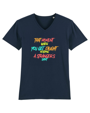 THAT MOMENT WHEN YOU GET CAUGHT READING A STRANGER`S SHIRT French Navy