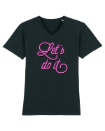 Hai s-o facem! Tricou mânecă scurtă guler V Bărbat Presenter