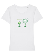 ITI BUBUIE MINTEA  Tricou mânecă scurtă guler larg fitted Damă Expresser