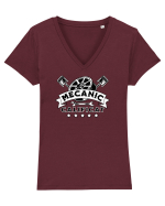 Mecanic calificat Tricou mânecă scurtă guler V Damă Evoker
