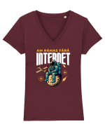 Astronaut fara internet Tricou mânecă scurtă guler V Damă Evoker
