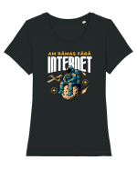 Astronaut fara internet Tricou mânecă scurtă guler larg fitted Damă Expresser