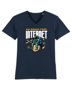 Astronaut fara internet Tricou mânecă scurtă guler V Bărbat Presenter