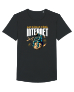 Astronaut fara internet Tricou mânecă scurtă guler larg Bărbat Skater