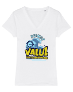 Surfing - Prinde valul Tricou mânecă scurtă guler V Damă Evoker
