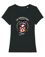 Cu americanii bre' Tricou mânecă scurtă guler larg fitted Damă Expresser
