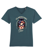 Cu americanii bre' Tricou mânecă scurtă guler V Bărbat Presenter