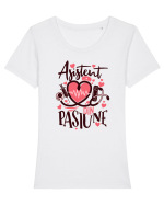 Asistent medical din pasiune  Tricou mânecă scurtă guler larg fitted Damă Expresser