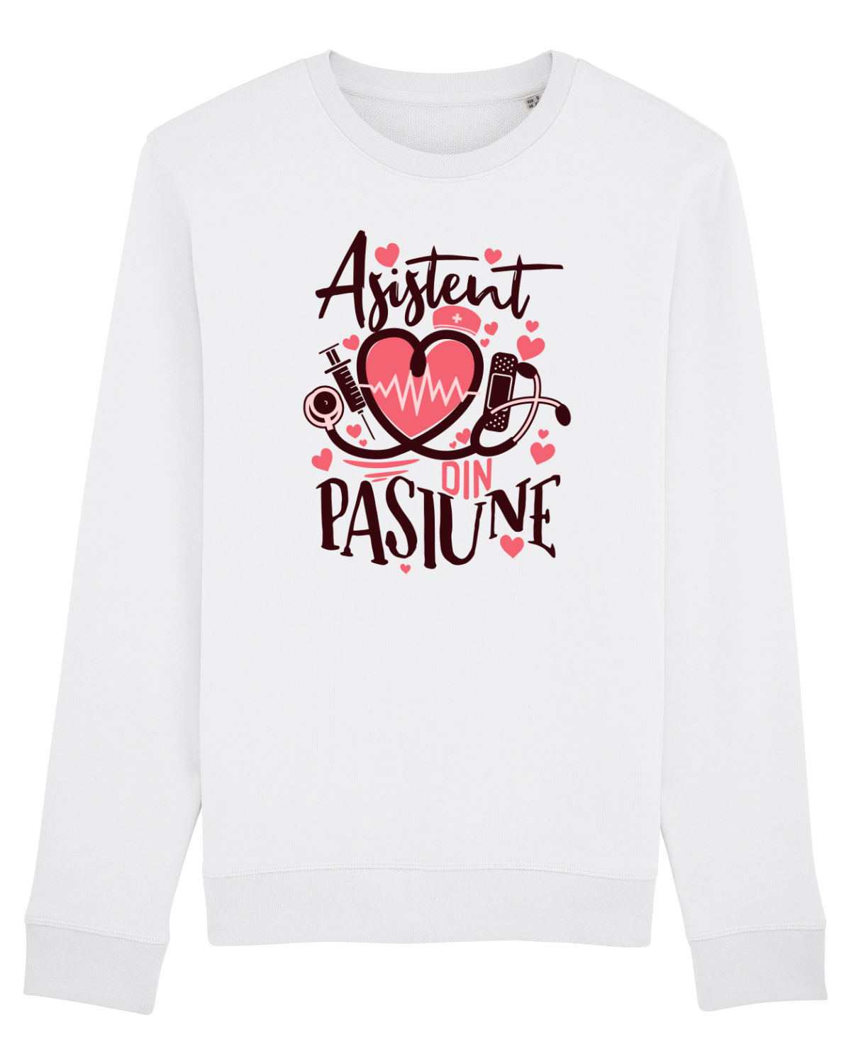 Bluză mânecă lungă Unisex Rise White