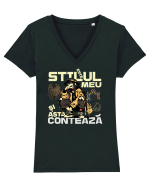 E stilul meu și asta contează în orice situație  Tricou mânecă scurtă guler V Damă Evoker