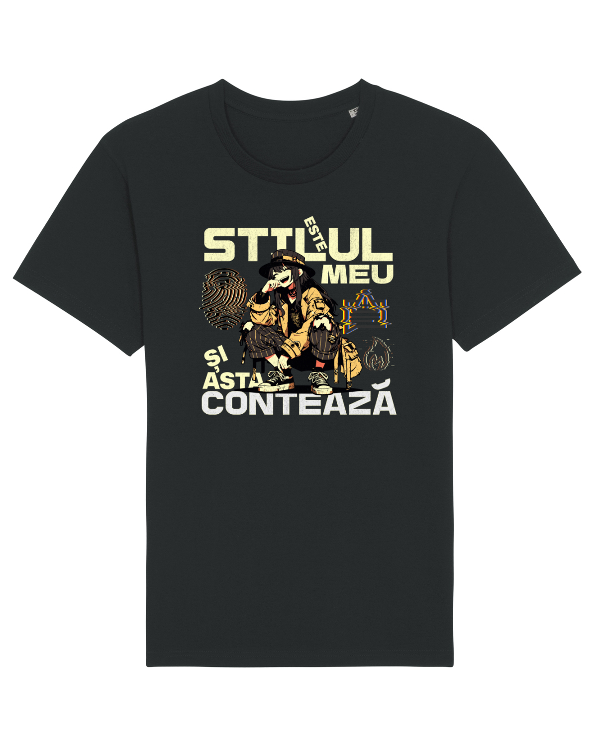 Tricou mânecă scurtă Unisex Rocker Black