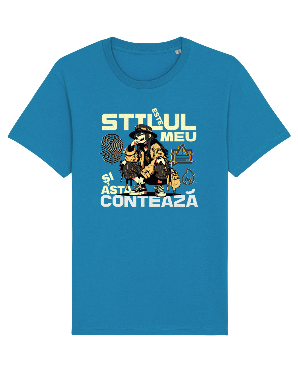 Tricou mânecă scurtă Unisex Rocker Azur