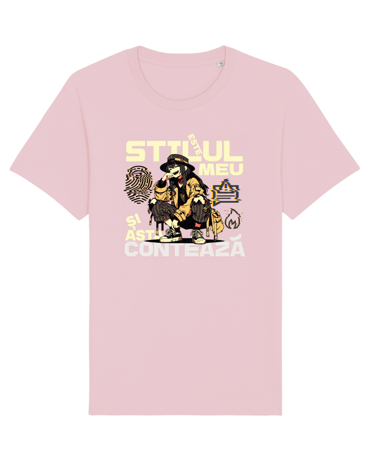 Tricou mânecă scurtă Unisex Rocker Cotton Pink