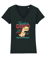 Fearless dino - unstoppable  Tricou mânecă scurtă guler V Damă Evoker