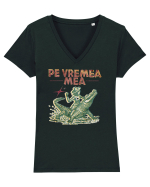 Umor - Pe vremea mea Tricou mânecă scurtă guler V Damă Evoker