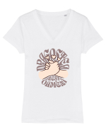 Dragostea uneste oamenii  Tricou mânecă scurtă guler V Damă Evoker