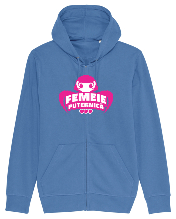 Pixel art Y2K Femeie puternica  Bright Blue