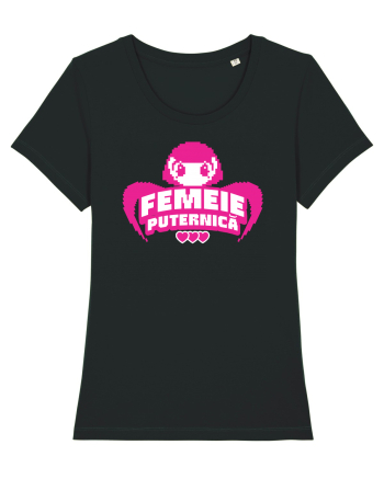 Pixel art Y2K Femeie puternica  Black