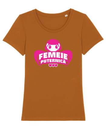 Pixel art Y2K Femeie puternica  Roasted Orange