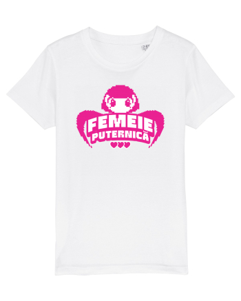 Pixel art Y2K Femeie puternica  White