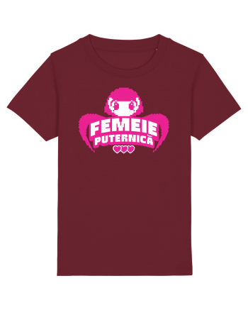 Pixel art Y2K Femeie puternica  Burgundy