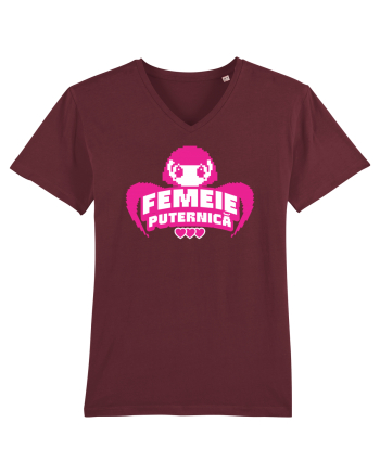 Pixel art Y2K Femeie puternica  Burgundy