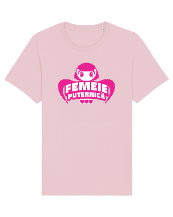 Pixel art Y2K Femeie puternica  Cotton Pink