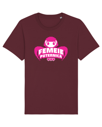 Pixel art Y2K Femeie puternica  Burgundy
