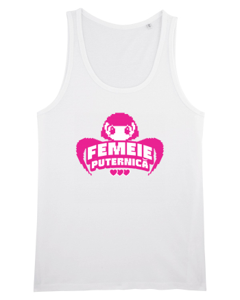 Pixel art Y2K Femeie puternica  White