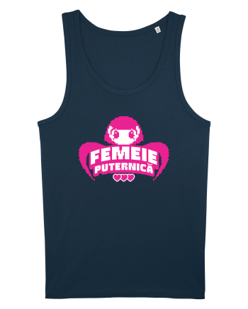 Pixel art Y2K Femeie puternica  Navy