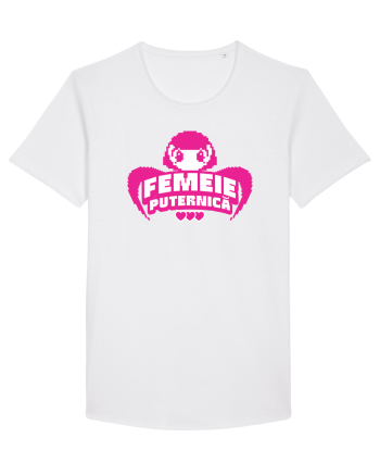 Pixel art Y2K Femeie puternica  White