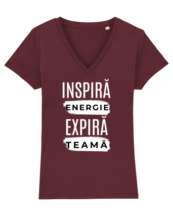 Yoga - inspira energie, expira teama Burgundy
