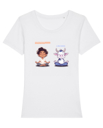 MMMUUU - AUUMMM - MEDITATIE - YOGA Tricou mânecă scurtă guler larg fitted Damă Expresser