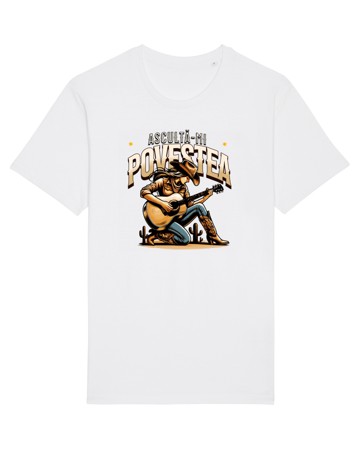 Tricou mânecă scurtă Unisex Rocker White