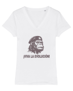 VIVA LA EVOLUCION - CHE GUEVARA - CIMPANZEU 3 Tricou mânecă scurtă guler V Damă Evoker
