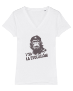 VIVA LA EVOLUCION - CHE GUEVARA - CIMPANZEU 12 Tricou mânecă scurtă guler V Damă Evoker